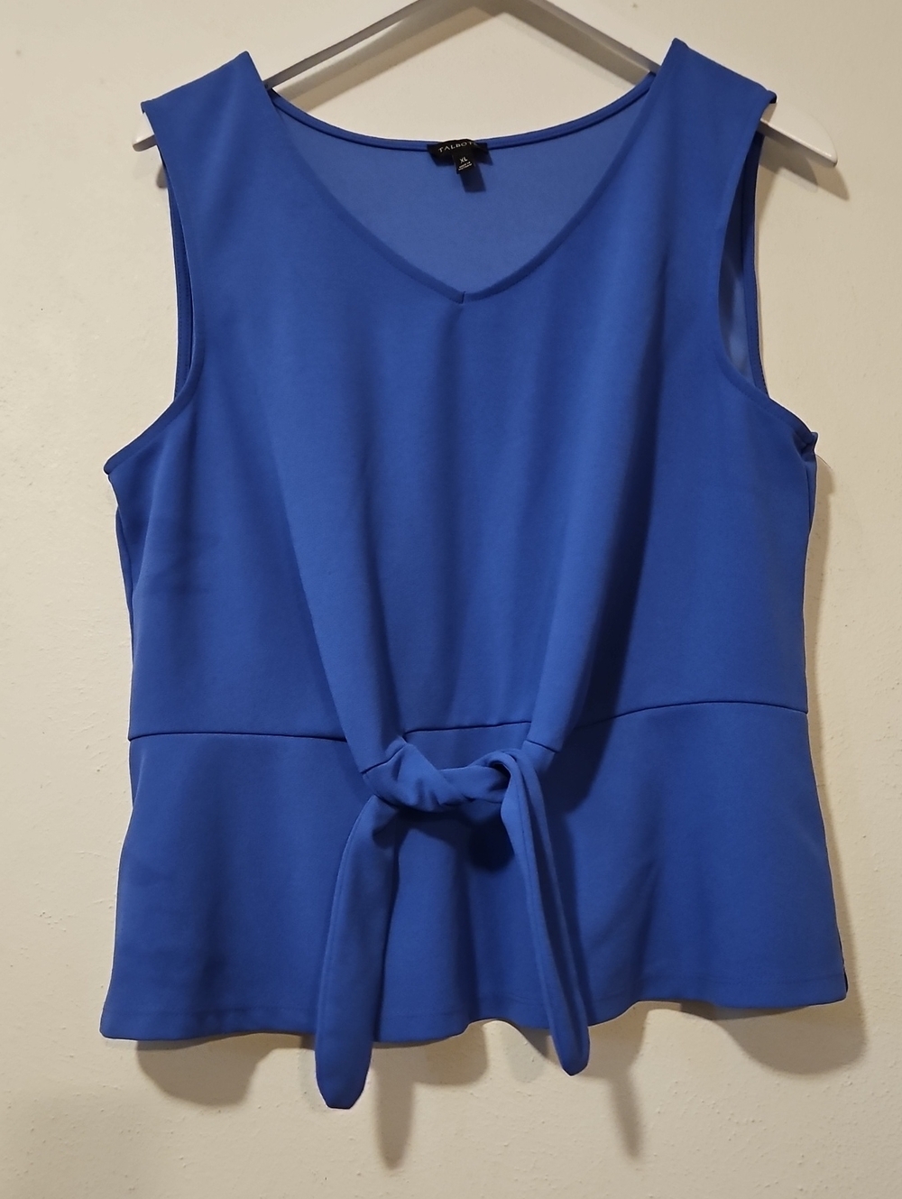 Sleeveless Blue Tie-Front Women's Top